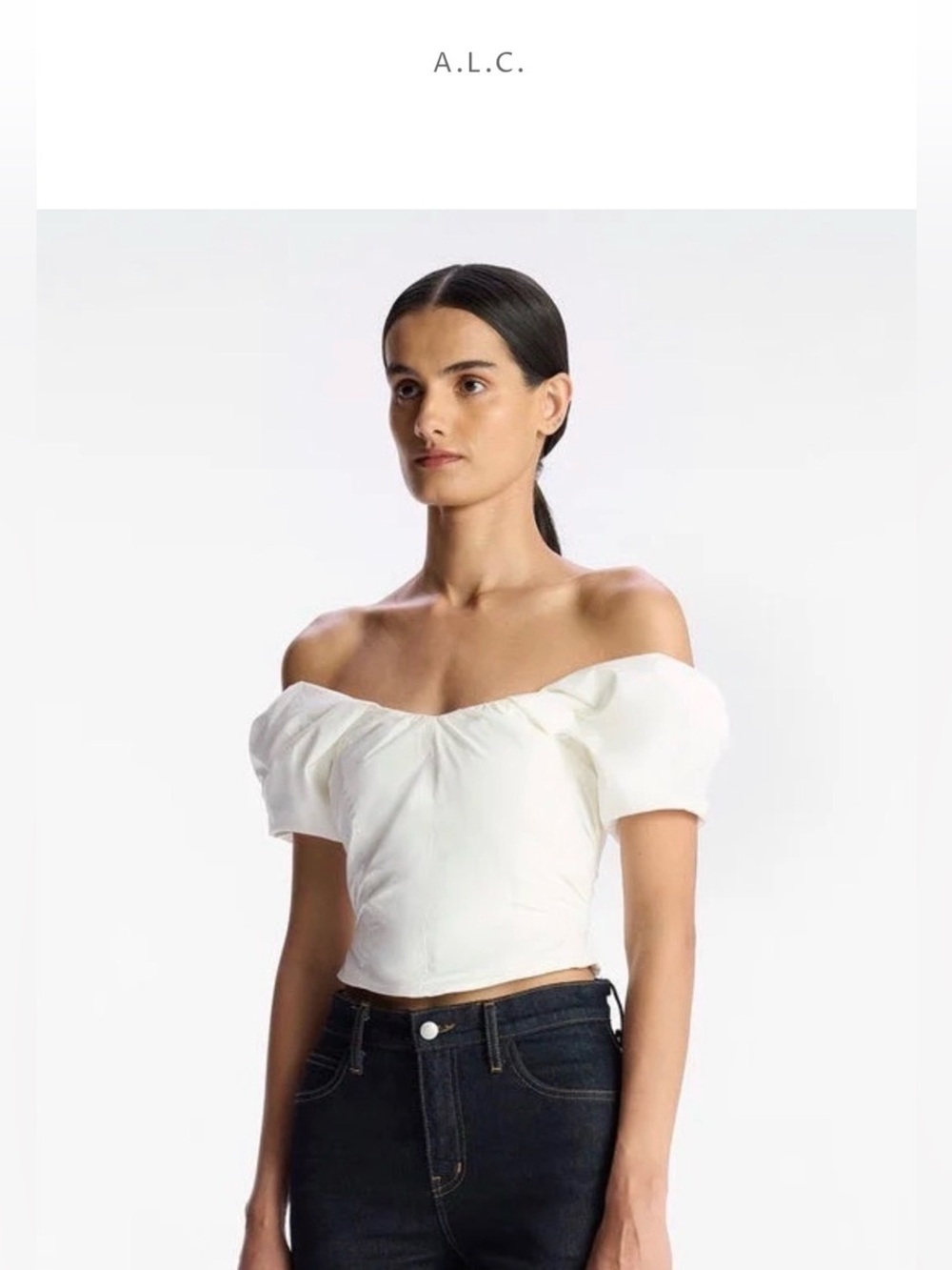 A.L.C. Sz 2 Nora White Puff Sleeve Blouse Orig $350